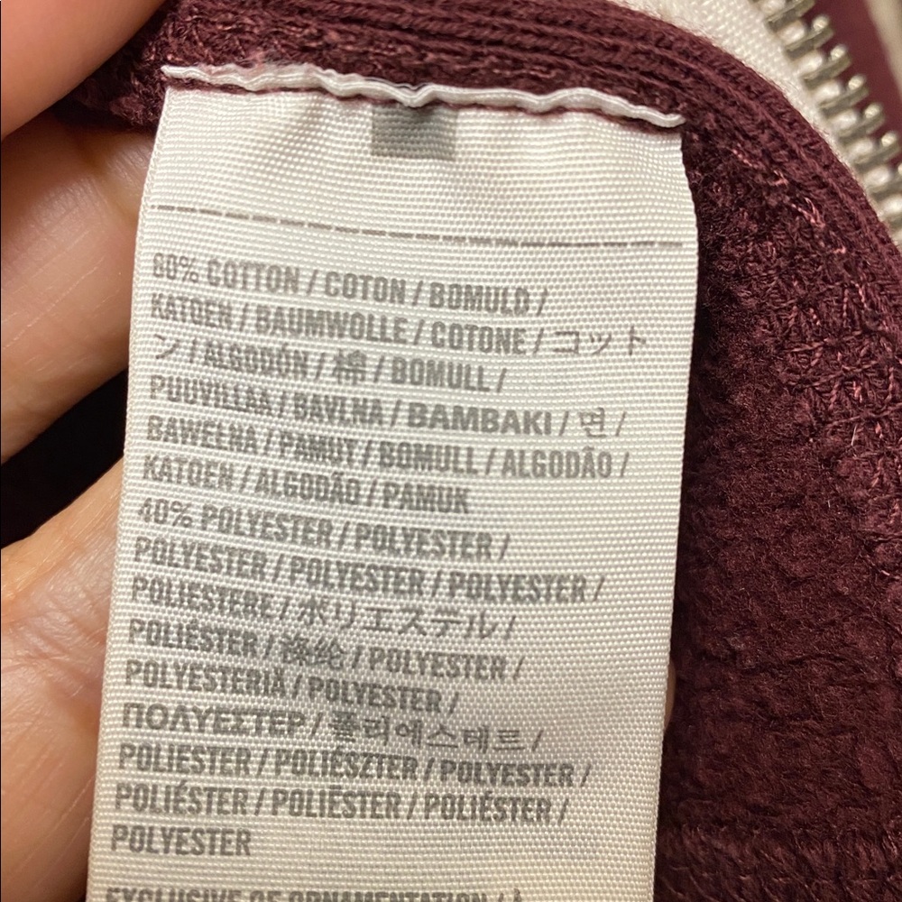 Abercrombie & Fitch Burgundy 'Fitch NY' Full Zip Hoodie - Picture 6 of 7